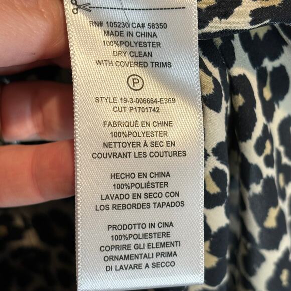 Equipment Femme Leopard Print Satin Button Down Shirt - size Small - Picture 5 of 6